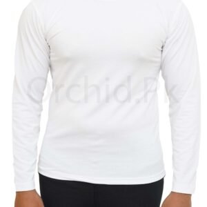 Men Summer Round Neck Full Sleeve White