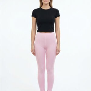 Women Baby Pink Winter Tights Front View