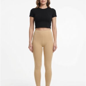 Women Skin Color Winter Tights Front View