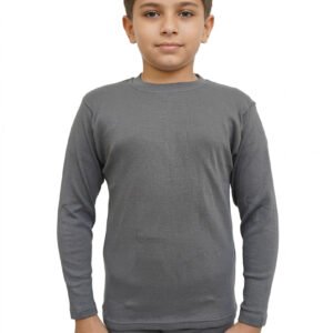 Boys cotton round neck winter grey