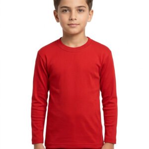 boys cotton round neck winter red