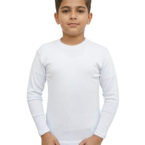 Boys cotton round neck winter White