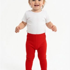 Soft red cotton tights for toddlers