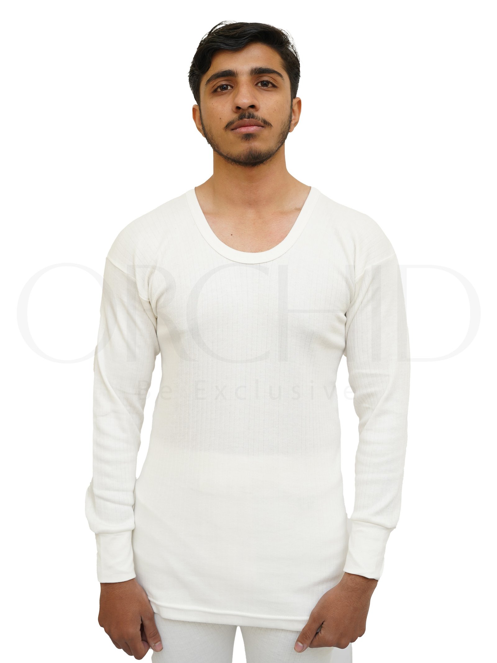 Men Thermal Bottom in Off White, soft and warm winter wear