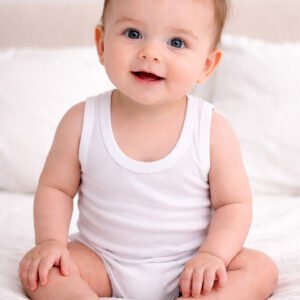 Infant summer sleeveless cotton vest for babies 0 to 12 months