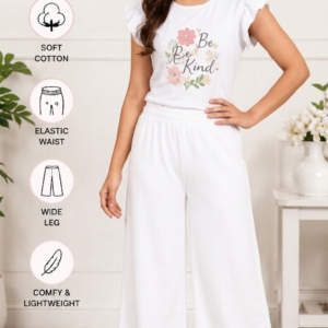 Women’s soft wide-leg palazzo pants for casual and comfortable daily wear white