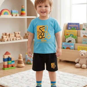 Cute kids wearing soft cotton nicker shirt set for summer and daily comfortable wear